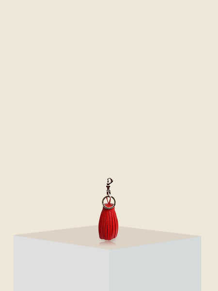 FAT RED TASSEL and KEY CHARM